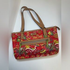 Lily Bloom Christmas Holiday Gift Gingerbread Tote Purse Handbag‎ Bag Zipper
